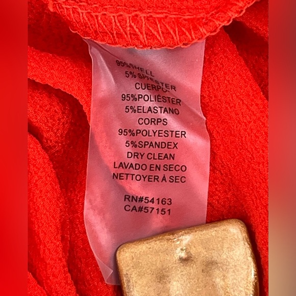 Vince Camuto Off The Shoulder Dress Size‎ 16W Ruffle Hem Half Sleeve Orange - Picture 10 of 10